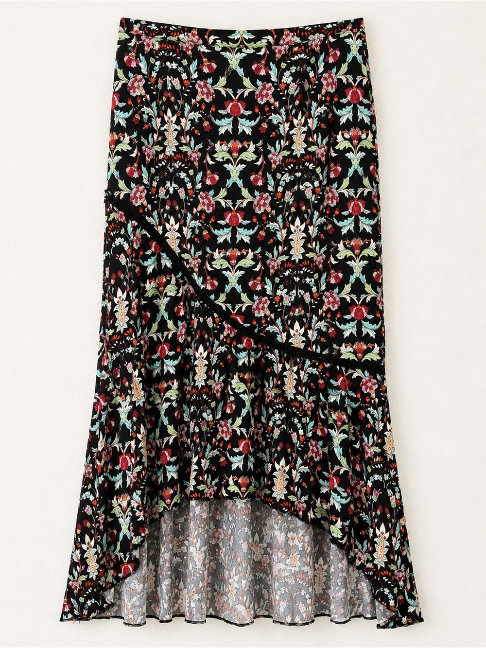 Earthbound skirt floral high low ruffle boho prairie cottagecore Assymetrical